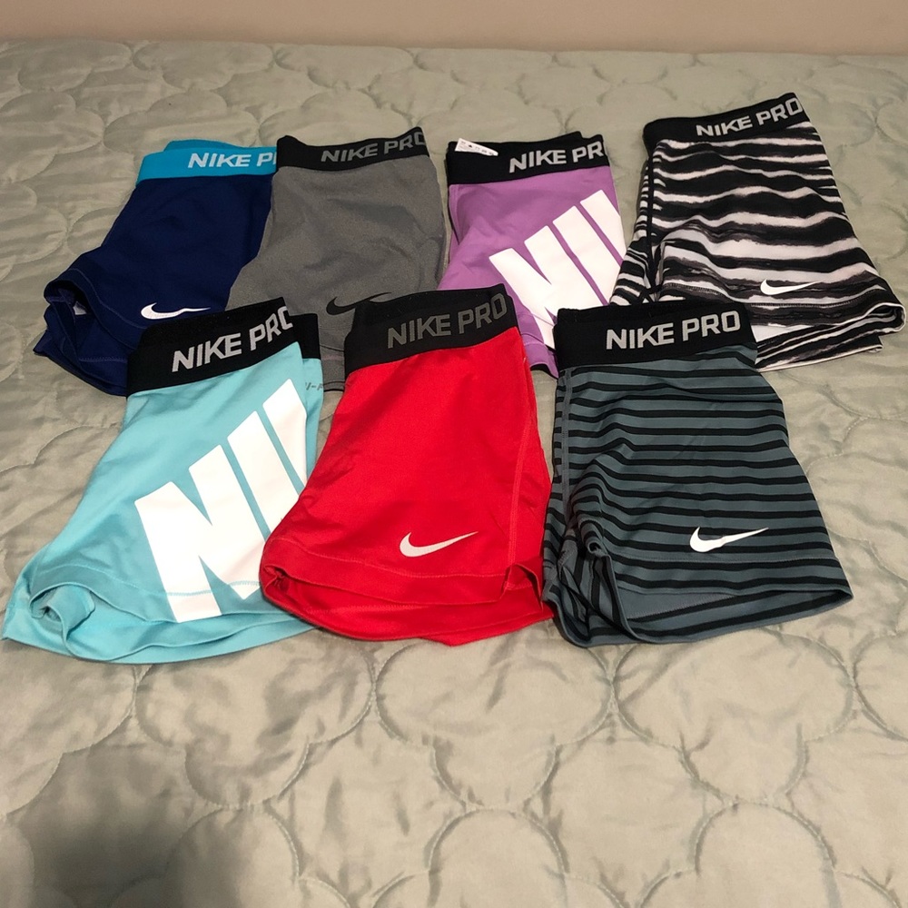 7 pair lot Nike spandex shorts